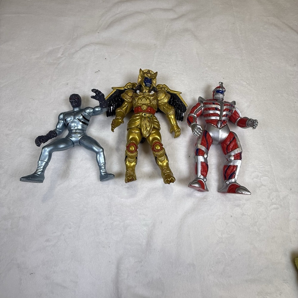 Vintage 1993 Bandai Mighty Morphin Power Rangers 8" Action Figures Lot of 3